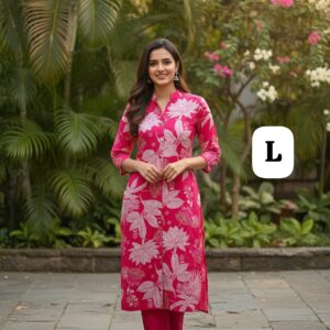 vatican printed top with dyed bottom – 2 pcs set